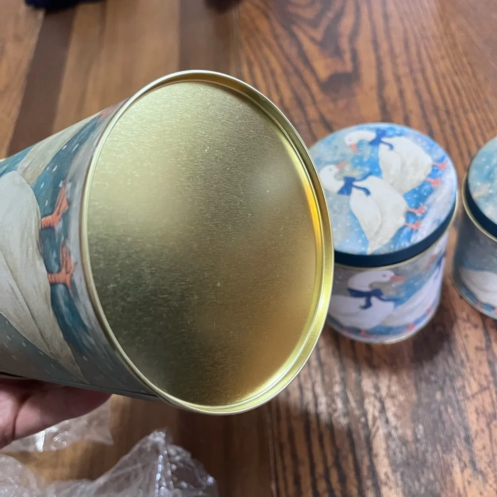 Set of 3 county geese Decorative Tins in Snowy Blue